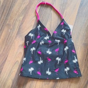 Ocean Pacific Palm Trees & Flamingo's NWT Halter Top Only